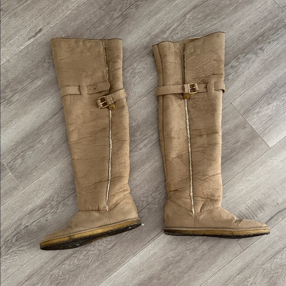 Stella McCartney Beige Over the Knee Boots